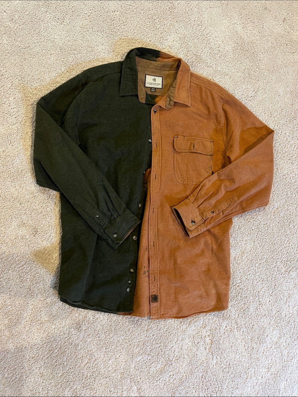 Legendary Whitetails Two-Tone Corduroy Shirt Jacket - Black & Brown